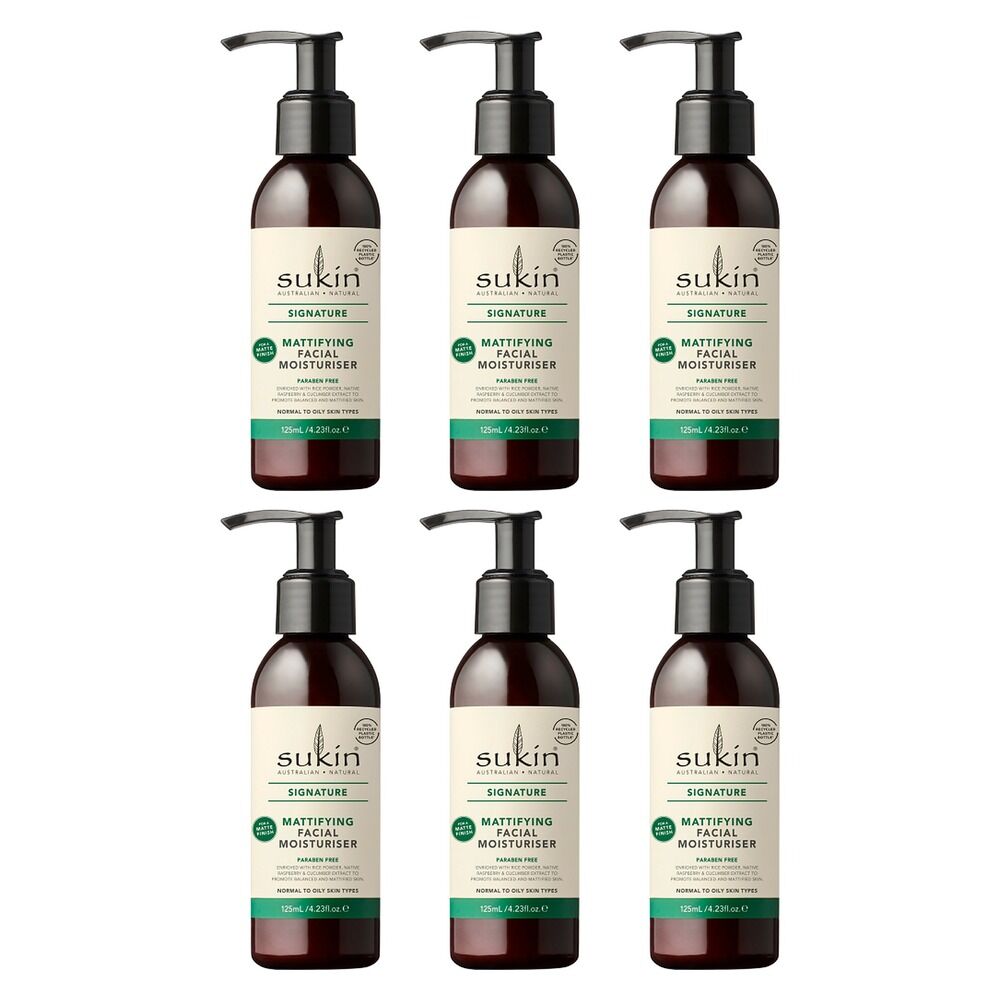Sukin Signature Mattifying Facial Moisturiser 125mL Pack of 6