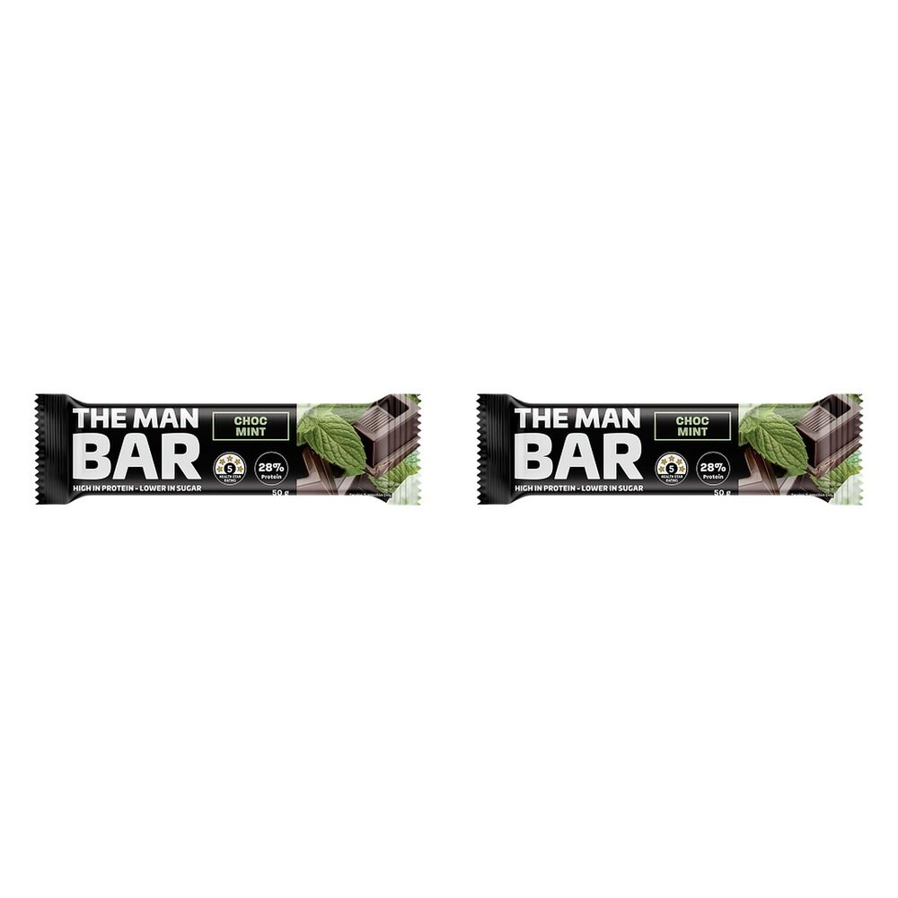 The Man Bar High Protein Choc Mint 50g Pack of 2