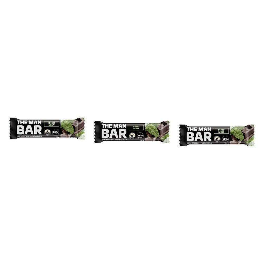 The Man Bar High Protein Choc Mint 50g Pack of 3