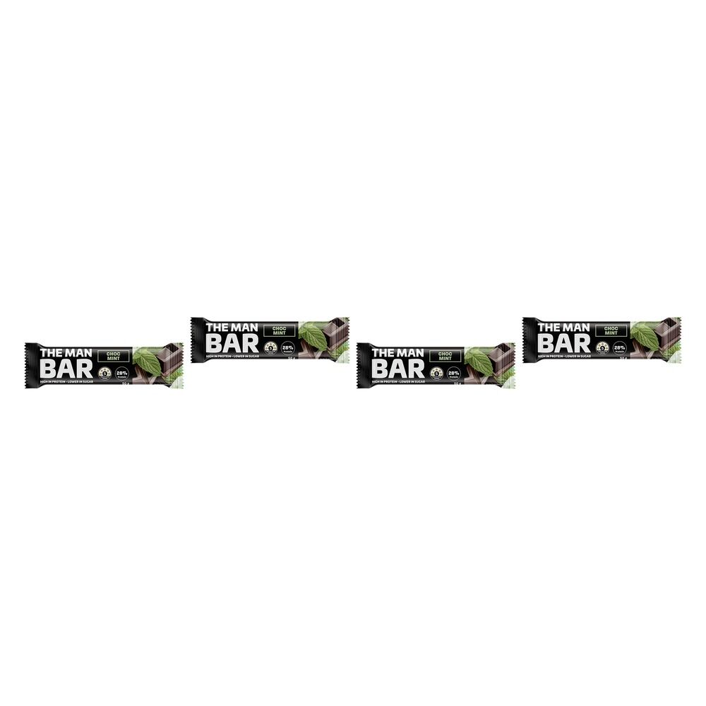 The Man Bar High Protein Choc Mint 50g Pack of 4