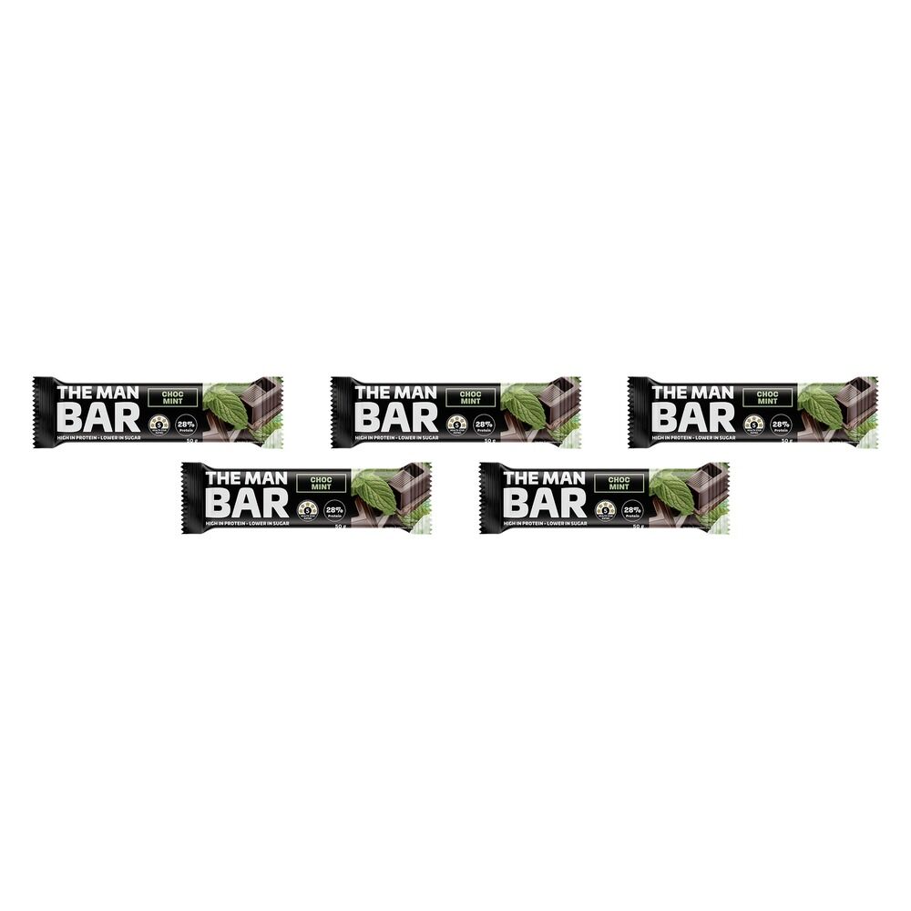 The Man Bar High Protein Choc Mint 50g Pack of 5