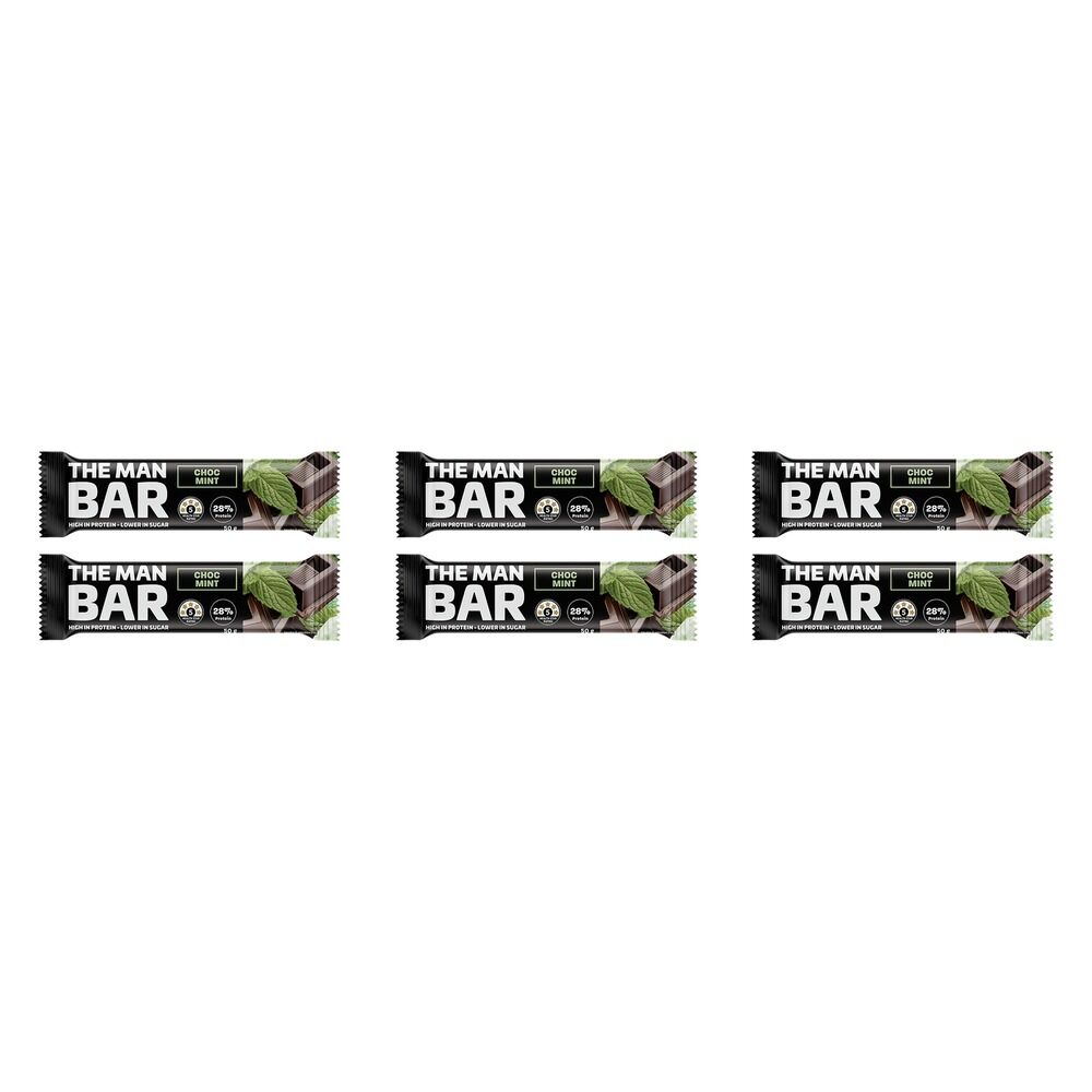 The Man Bar High Protein Choc Mint 50g Pack of 6