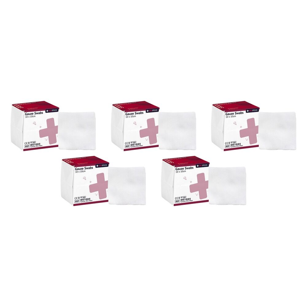 Medstock Gauze Swabs 10cm x 10cm 40 Pack Bundle of 5