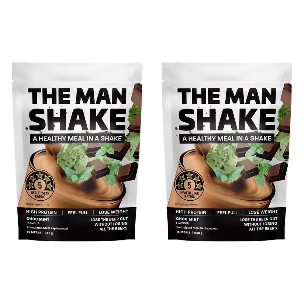 The Man Shake Choc Mint Meal Replacement 840g Pack of 2