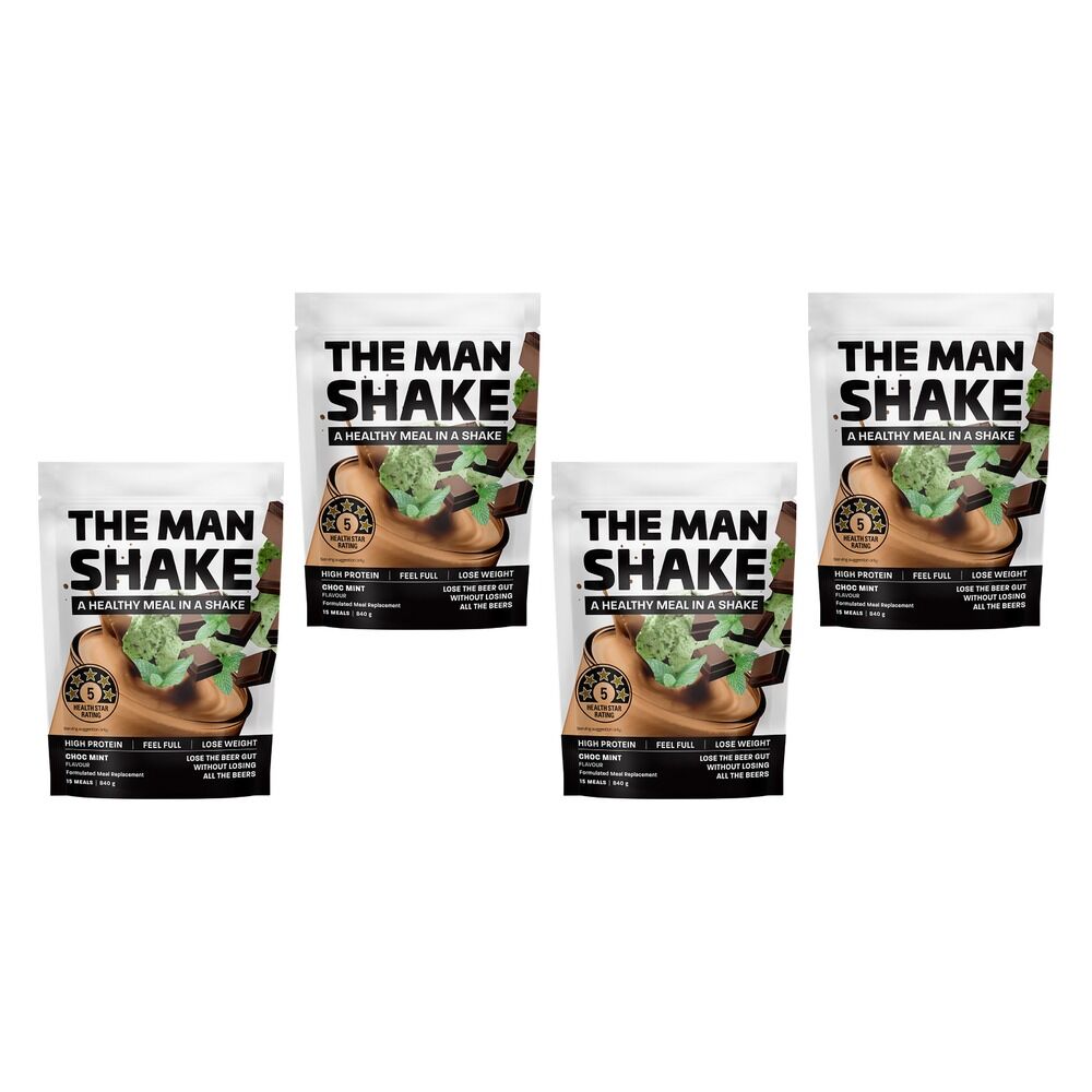 The Man Shake Choc Mint Meal Replacement 840g Pack of 4