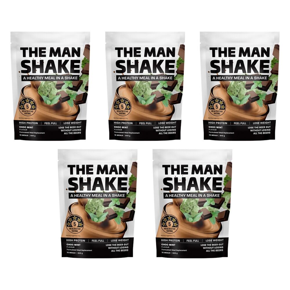 The Man Shake Choc Mint Meal Replacement 840g Pack of 5