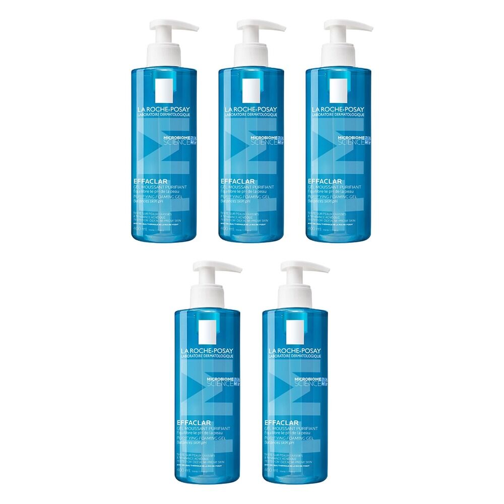 La Roche-Posay Effaclar +M Purifying Foaming Gel Cleanser 400mL Pack of 5