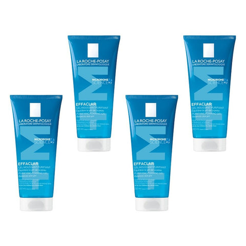 La Roche-Posay Effaclar Purifying Foaming Gel Anti-Acne Cleanser 200mL Pack of 4