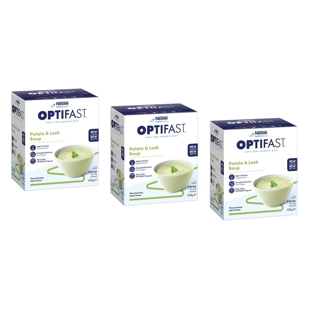 Optifast VLCD Potato and Leek Soup 8 Pack Bundle of 3