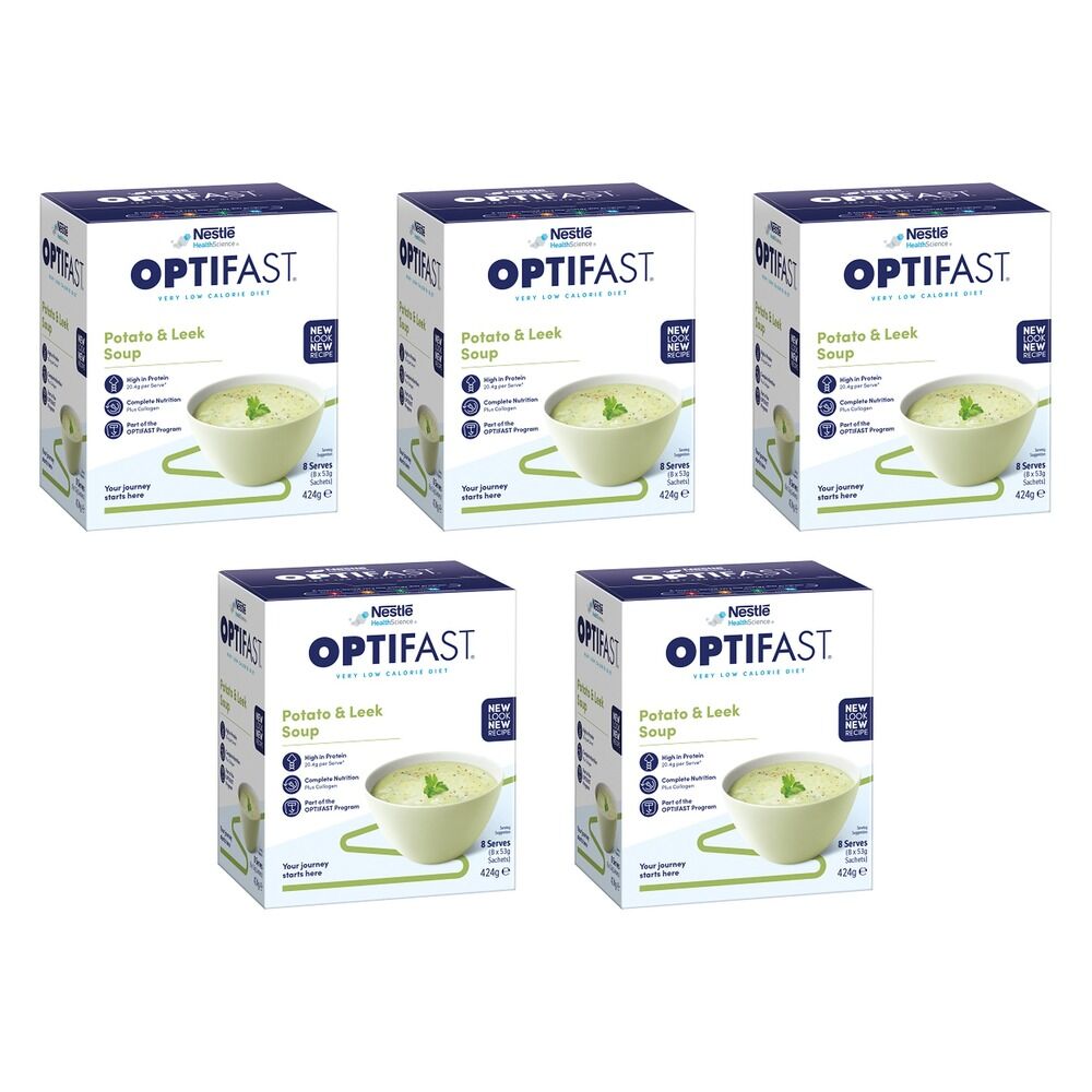 Optifast VLCD Potato and Leek Soup 8 Pack Bundle of 5