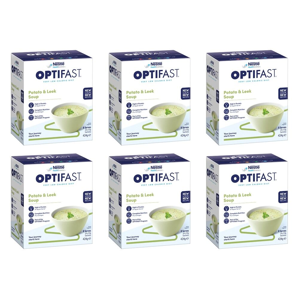 Optifast VLCD Potato and Leek Soup 8 Pack Bundle of 6