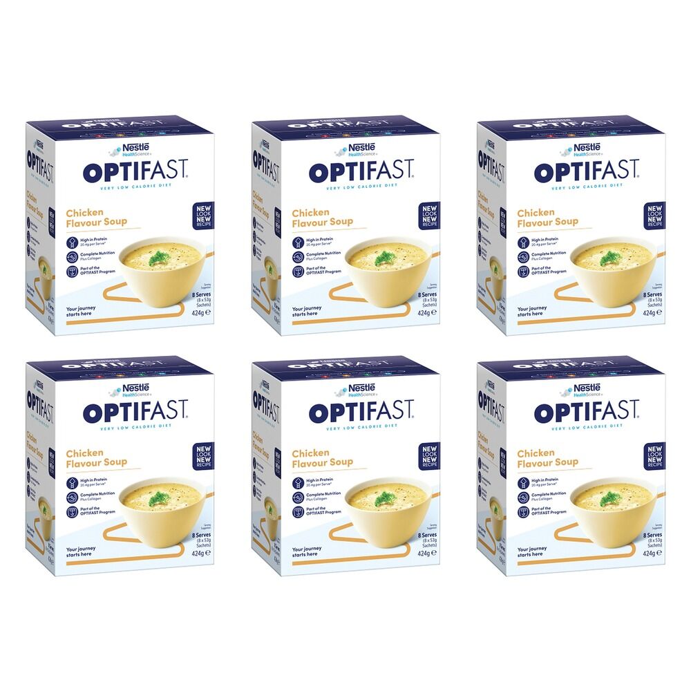 Optifast VLCD Chicken Flavour Soup 8 Pack Bundle of 6