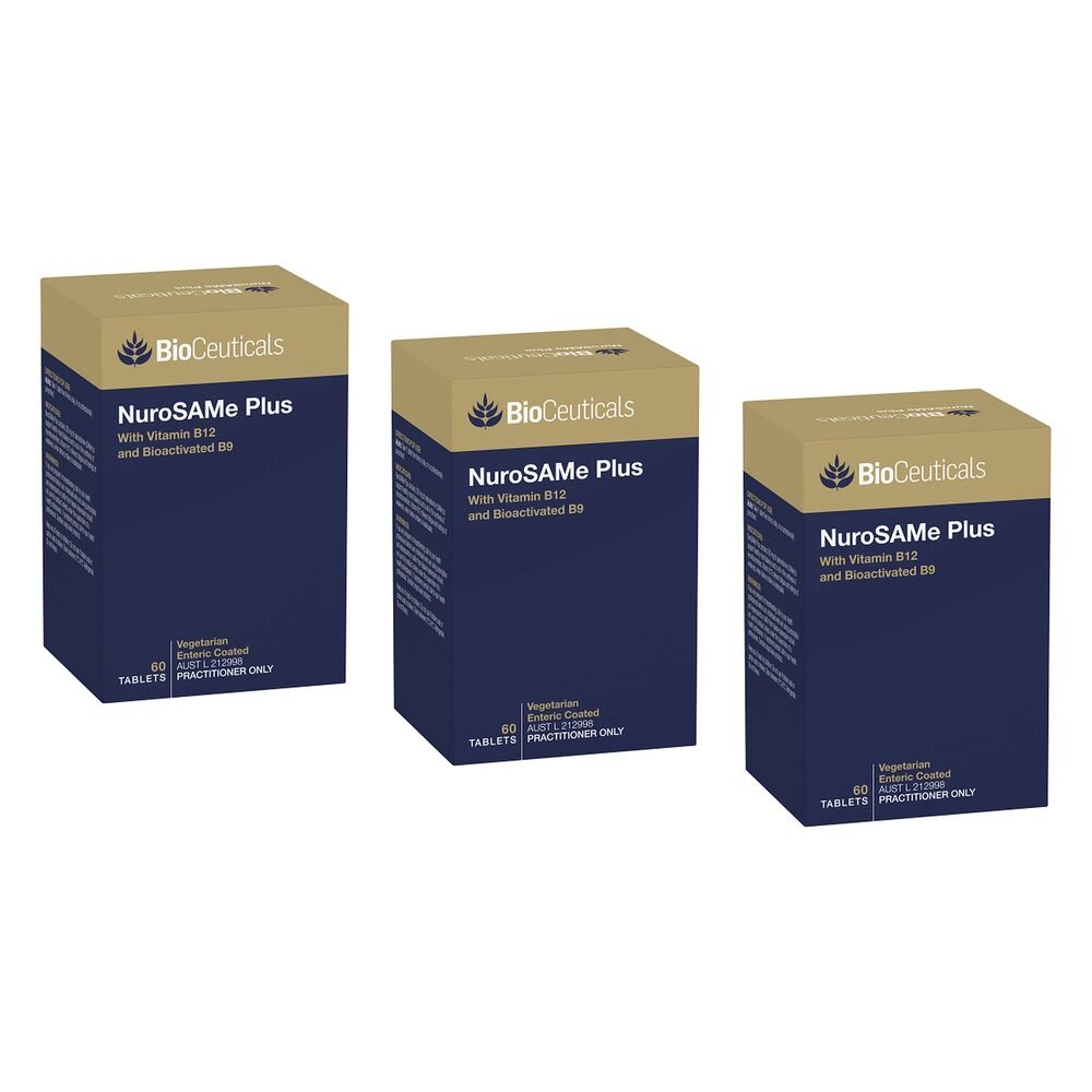 Bioceuticals NuroSAMe Plus SAMe 200mg 60 Tablets Pack of 3