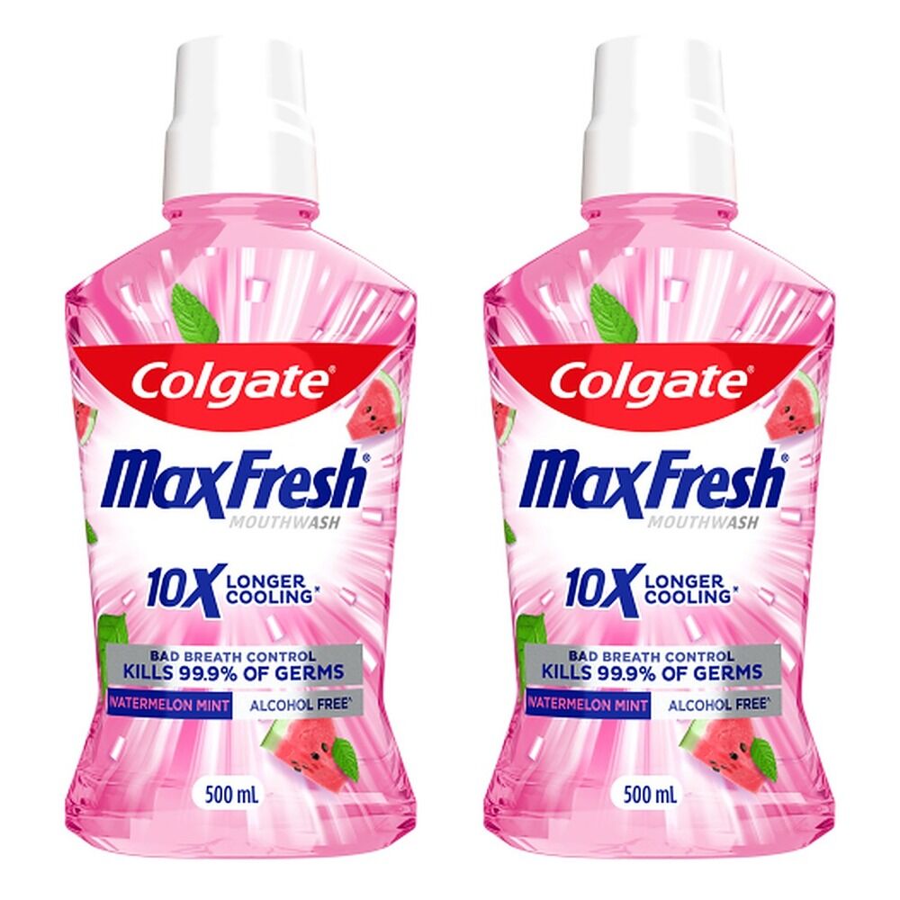 Colgate Max Fresh Mouthwash Watermelon Mint 500mL Pack of 2