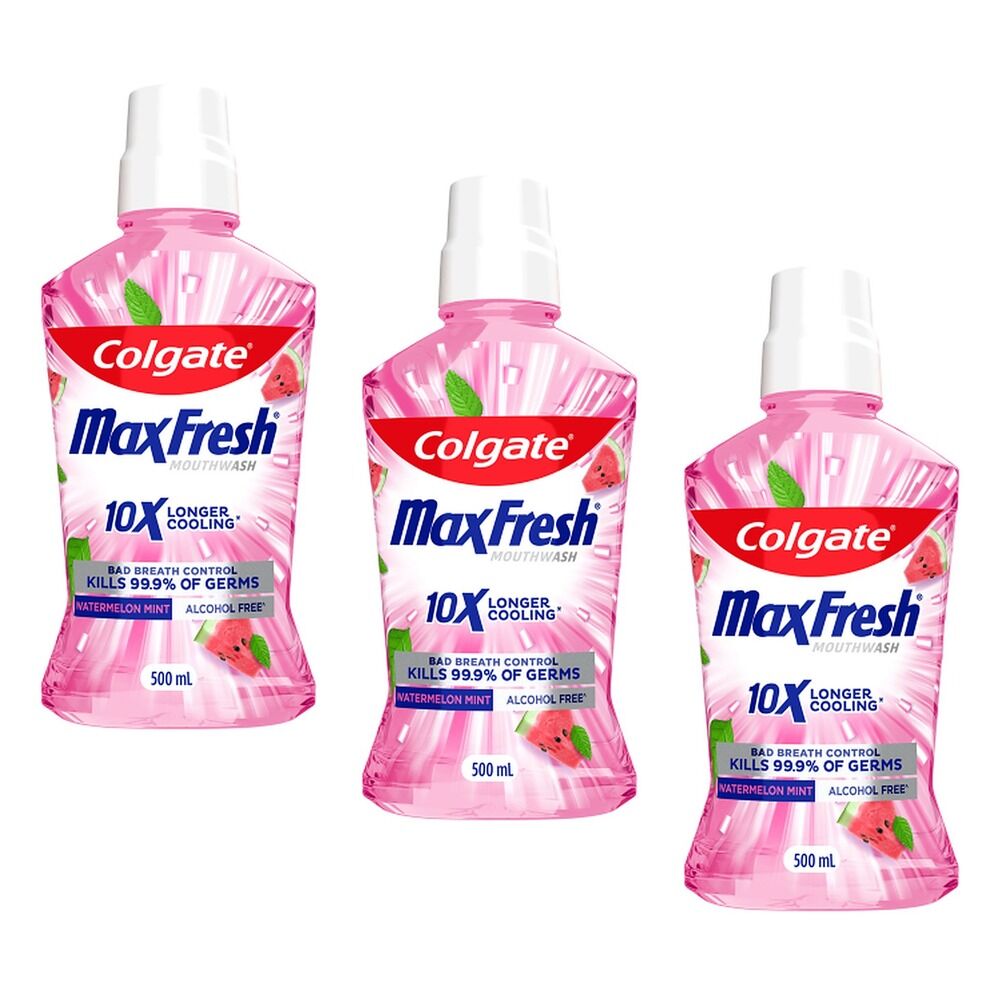 Colgate Max Fresh Mouthwash Watermelon Mint 500mL Pack of 3