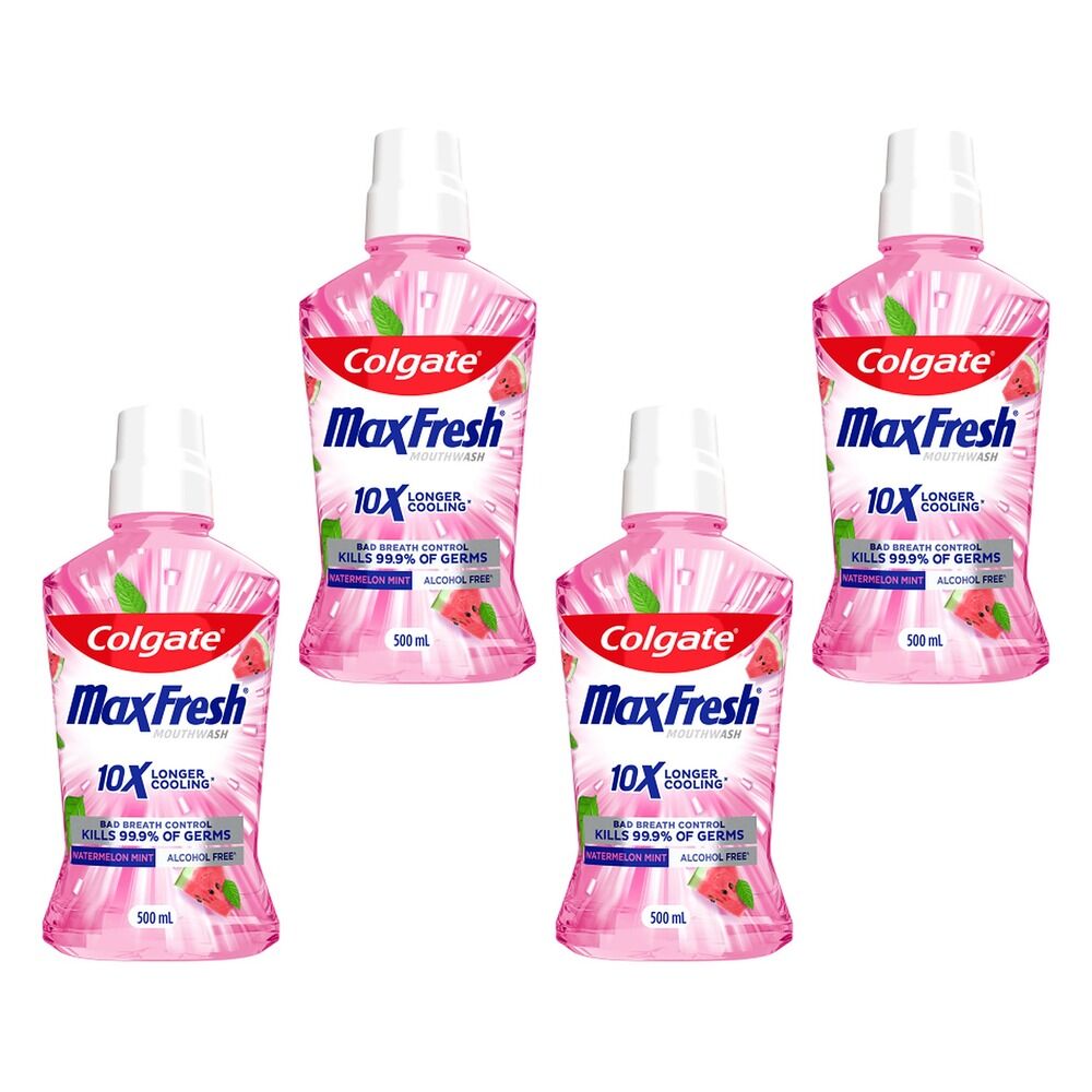 Colgate Max Fresh Mouthwash Watermelon Mint 500mL Pack of 4