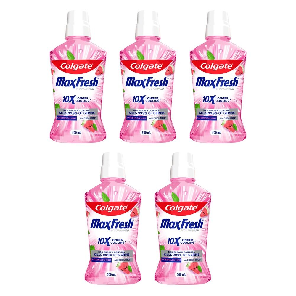 Colgate Max Fresh Mouthwash Watermelon Mint 500mL Pack of 5