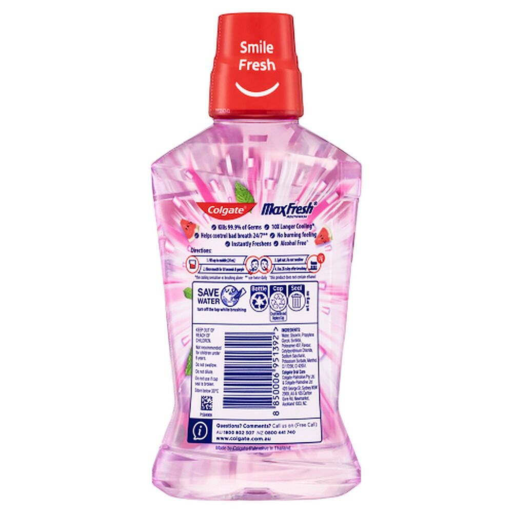 Colgate Max Fresh Mouthwash Watermelon Mint 500mL