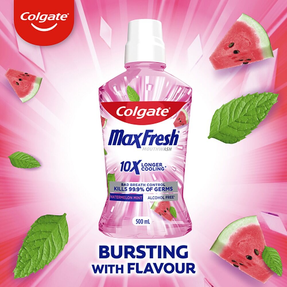 Colgate Max Fresh Mouthwash Watermelon Mint 500mL