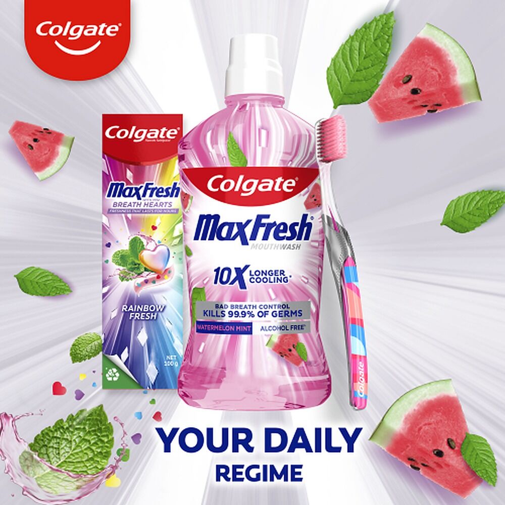 Colgate Max Fresh Mouthwash Watermelon Mint 500mL