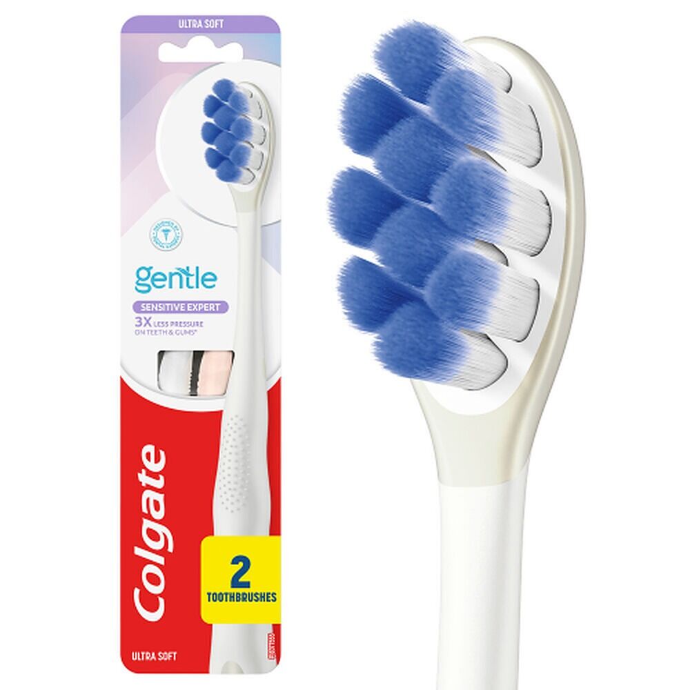 Colgate Gentle Sensitive Expert Toothbrush Ultra Soft Bristles 2 Pack