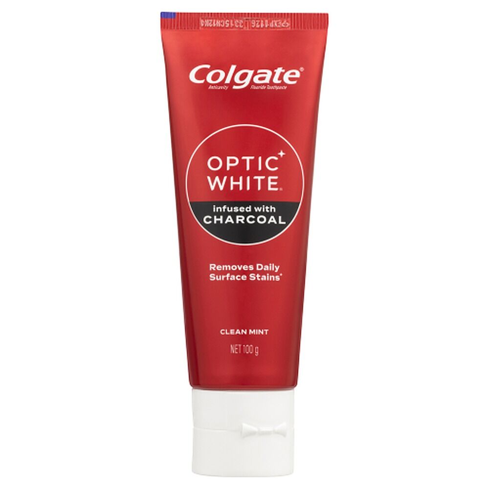 Colgate Optic White Charcoal Toothpaste, Enamel Safe, 100g