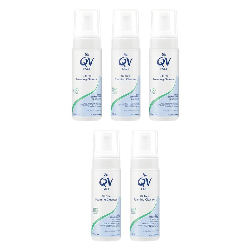 Ego QV Face Oil Free Foaming Cleanser 150mL Pack of 5