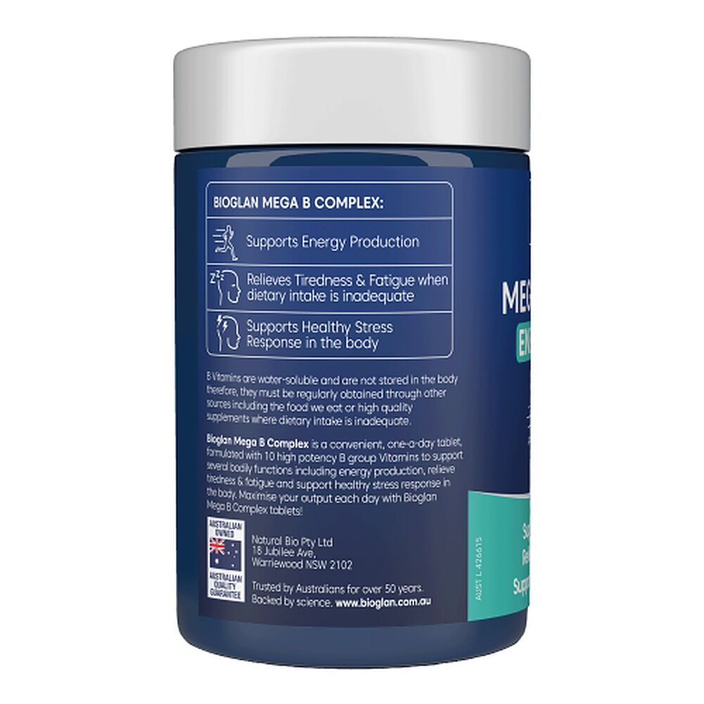 Bioglan Mega B Complex Energy & Stress 90 Tablets