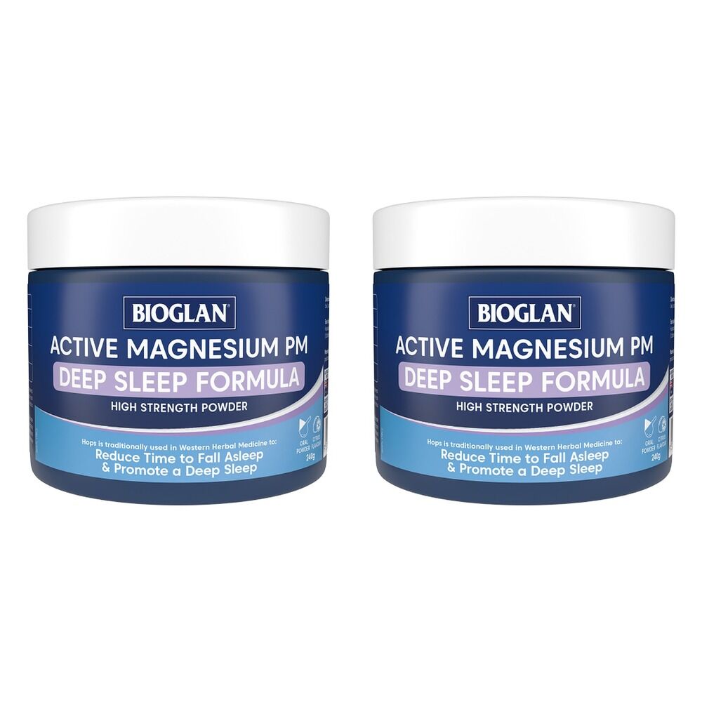 Bioglan Active Magnesium PM Deep Sleep Formula 240g Pack of 2