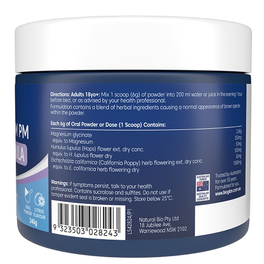 Bioglan Active Magnesium PM Deep Sleep Formula 240g