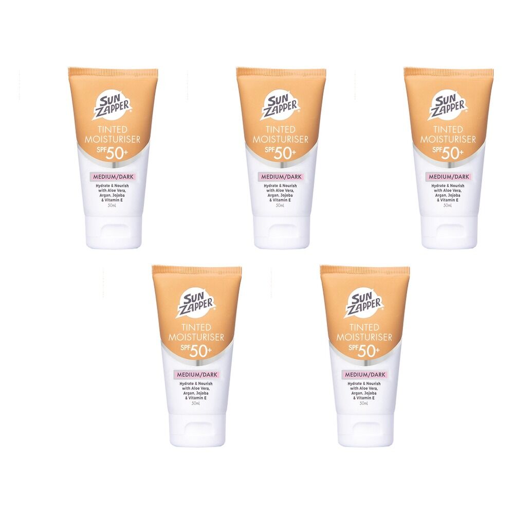 Sun Zapper Tinted Moisturiser SPF 50+ Medium Dark Pack of 5