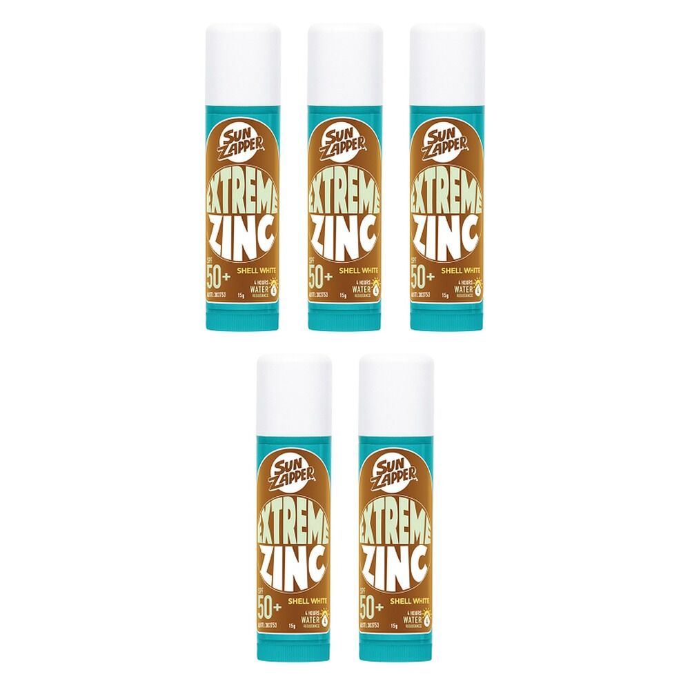 Sun Zapper Extreme Zinc Stick Shell White 15g Pack of 5