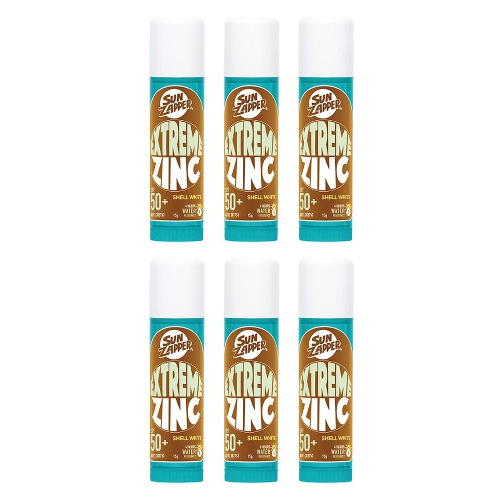 Sun Zapper Extreme Zinc Stick Shell White 15g Pack of 6