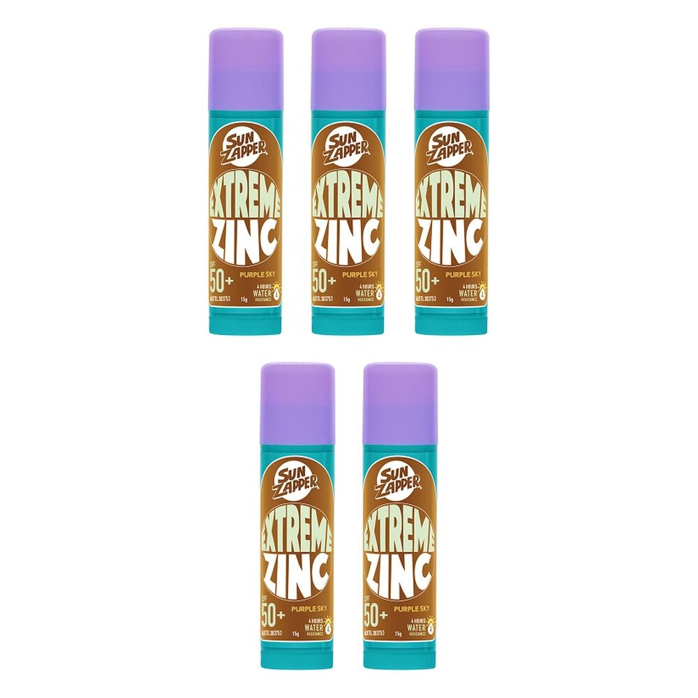 Sun Zapper Extreme Zinc Stick Purple Sky 15g Pack of 5