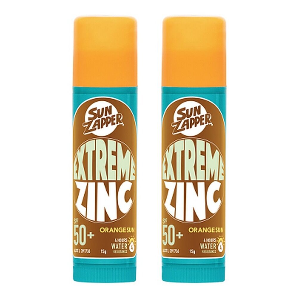 Sun Zapper Extreme Zinc Stick Orange Sun 15g Pack of 2