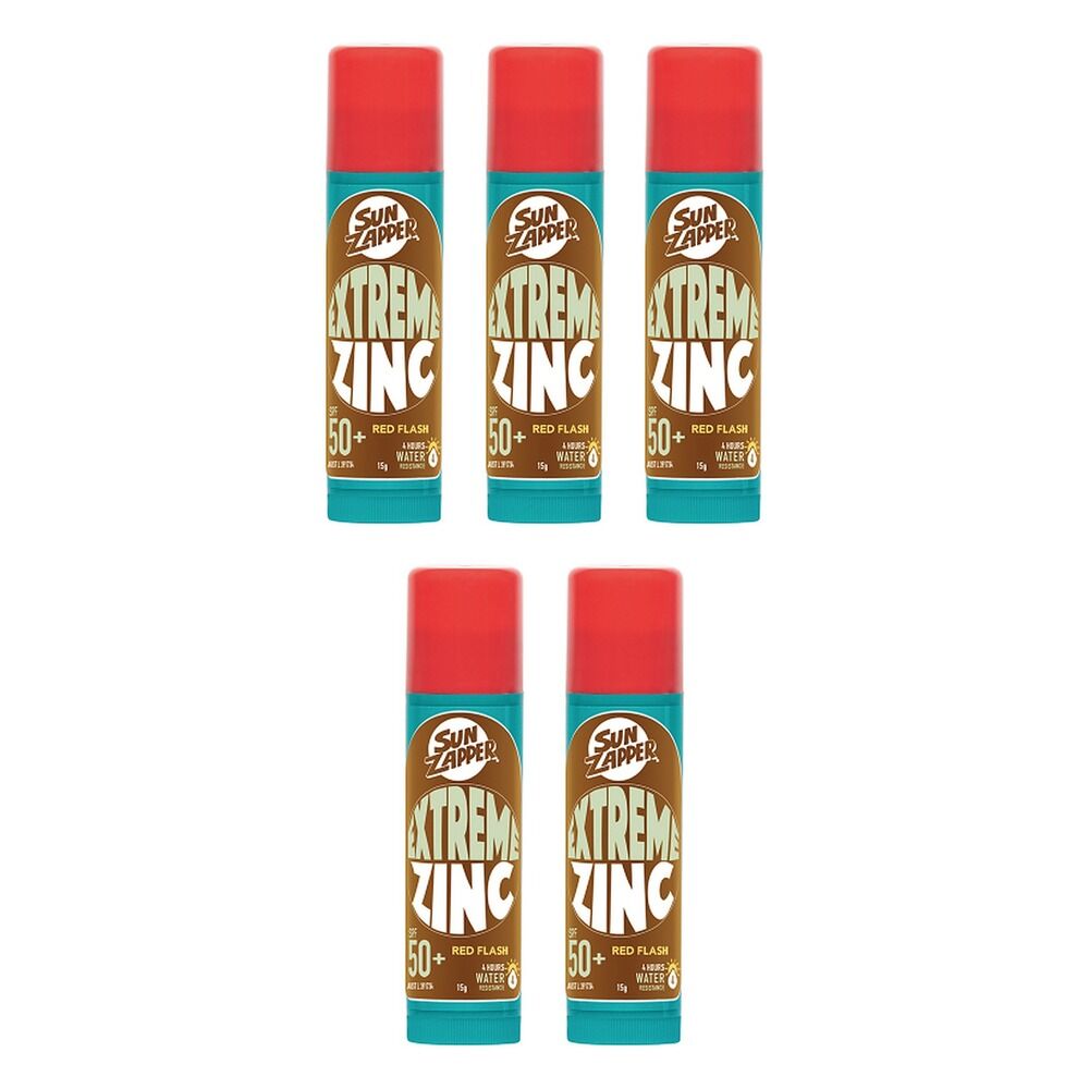 Sun Zapper Extreme Zinc Stick Red Flash 15g Pack of 5