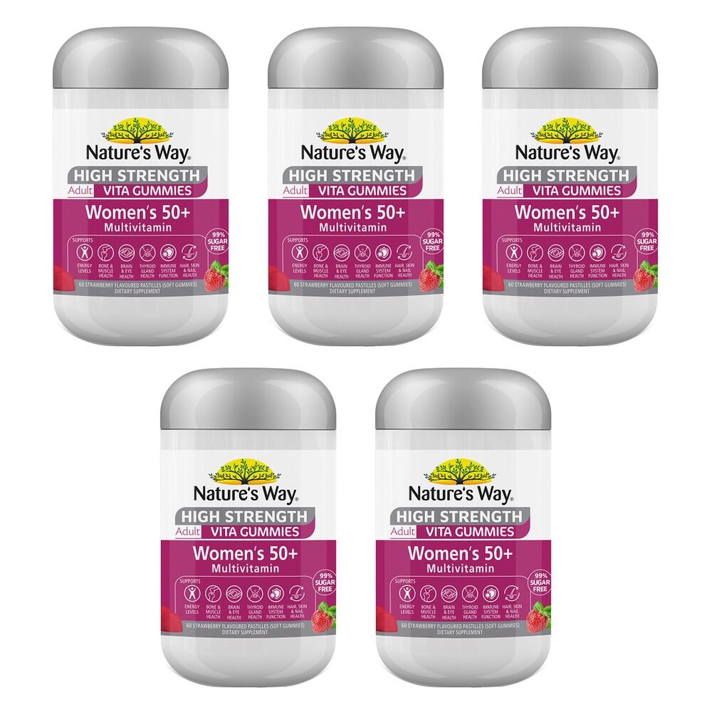 Nature's Way High Strength Vita Gummies Women's 50+ Multivitamin 60 Pack of 5