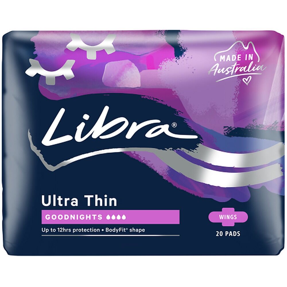 Libra Ultra Thin Goodnight Pads with Wings 20 Pack x 6