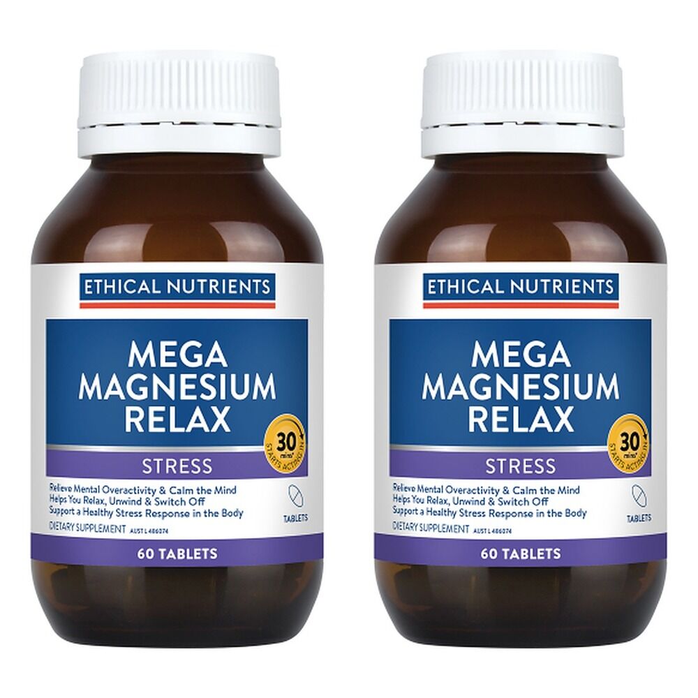 Ethical Nutrients Mega Magnesium Relax 60 Tablets Pack of 2