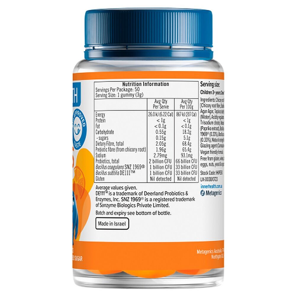 Inner Health Kids 3-in-1 Probiotic 50 Gummies
