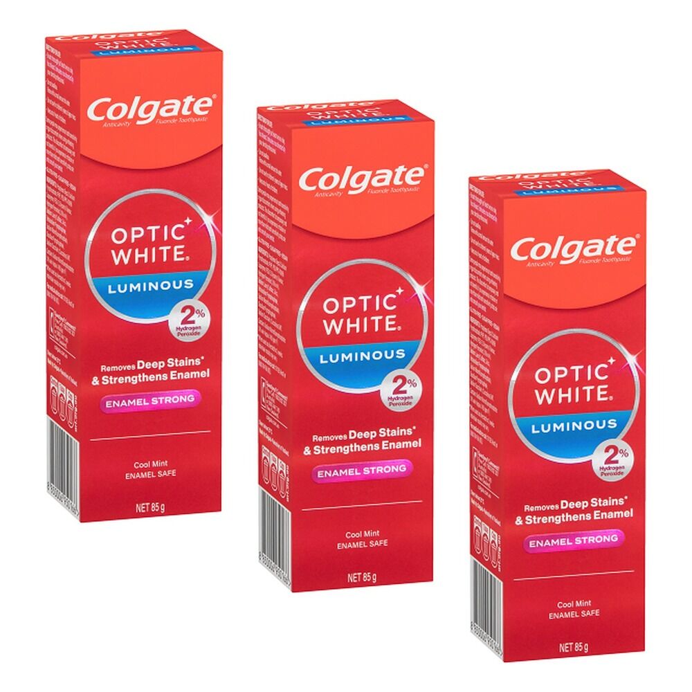 Colgate Optic White Luminous Enamel Whitening Toothpaste 85g Pack of 3