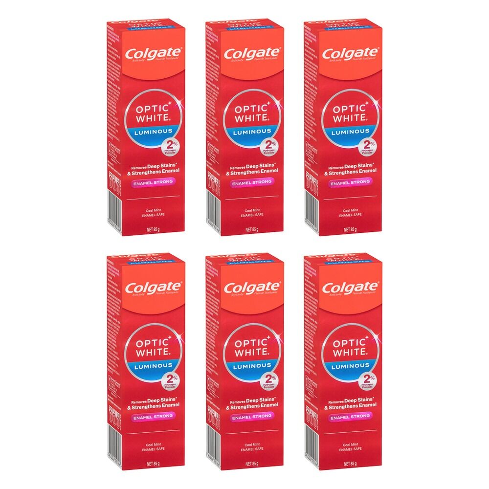 Colgate Optic White Luminous Enamel Whitening Toothpaste 85g Pack of 6