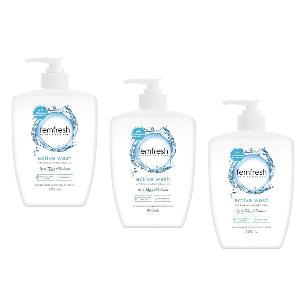 Femfresh Active Wash 600mL Pack of 3