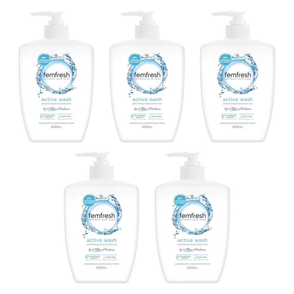 Femfresh Active Wash 600mL Pack of 5