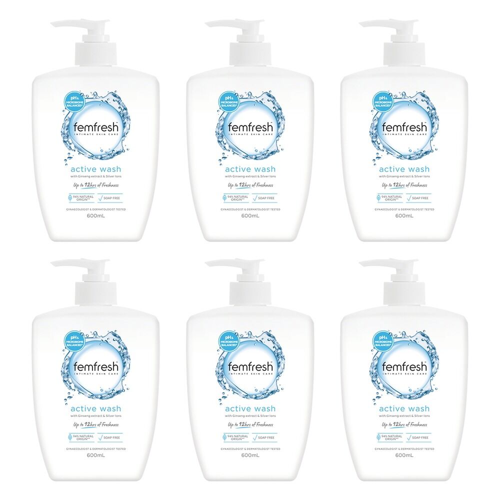 Femfresh Active Wash 600mL Pack of 6