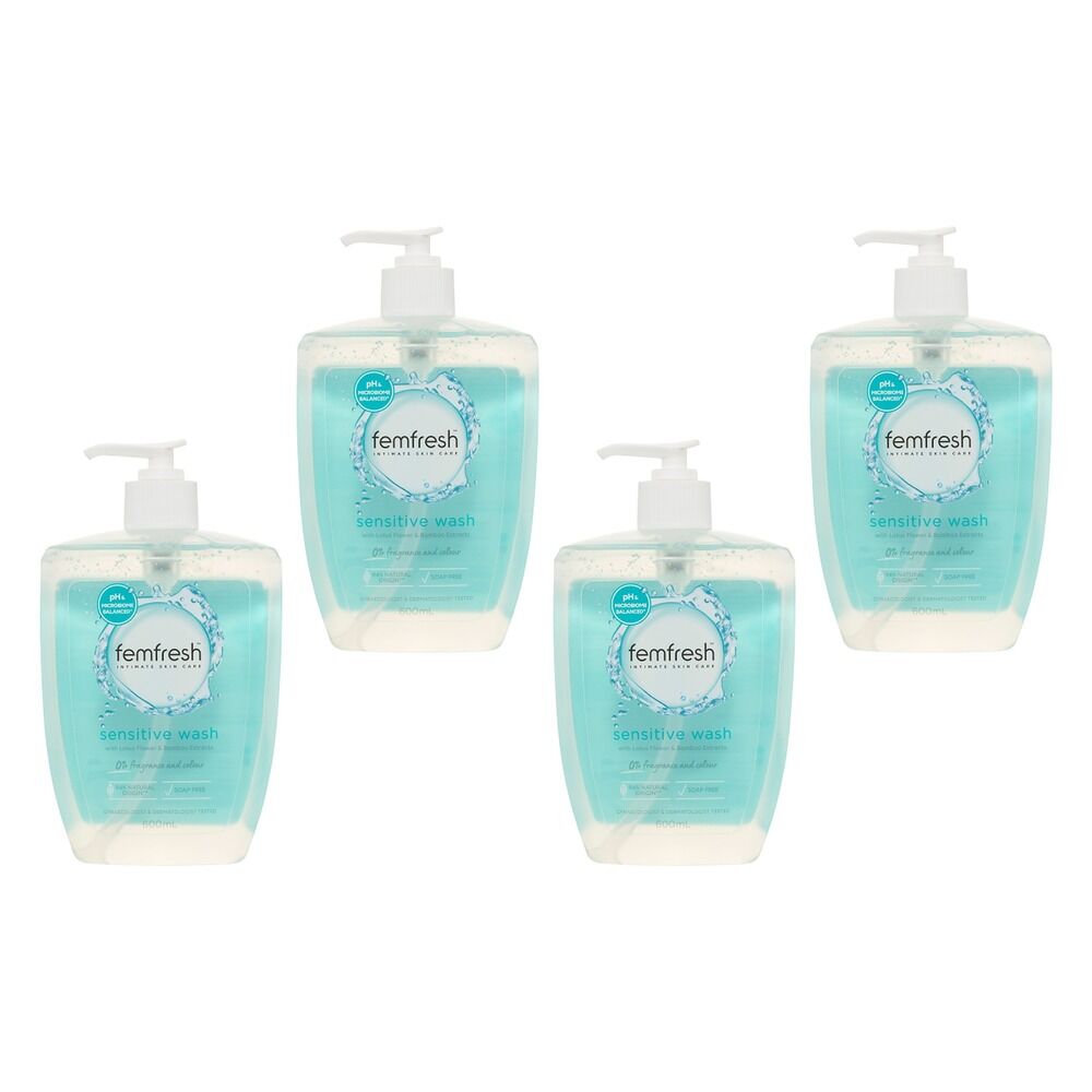 Femfresh Sensitive Wash 600mL Pack of 4