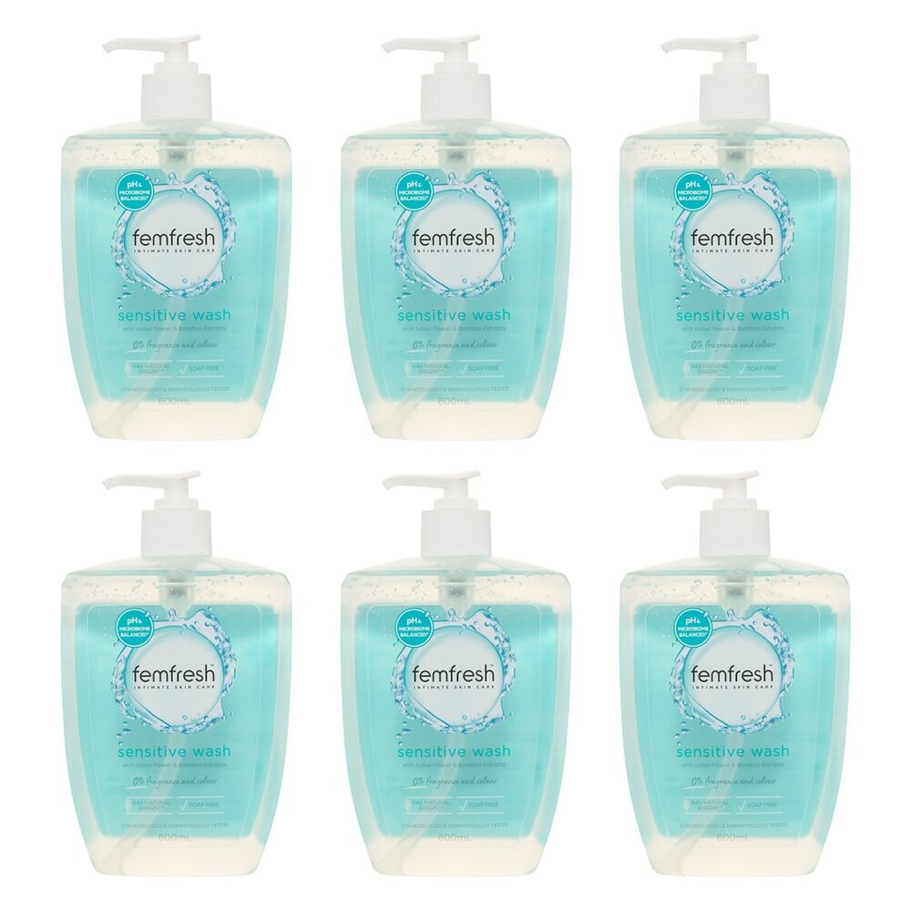 Femfresh Sensitive Wash 600mL Pack of 6