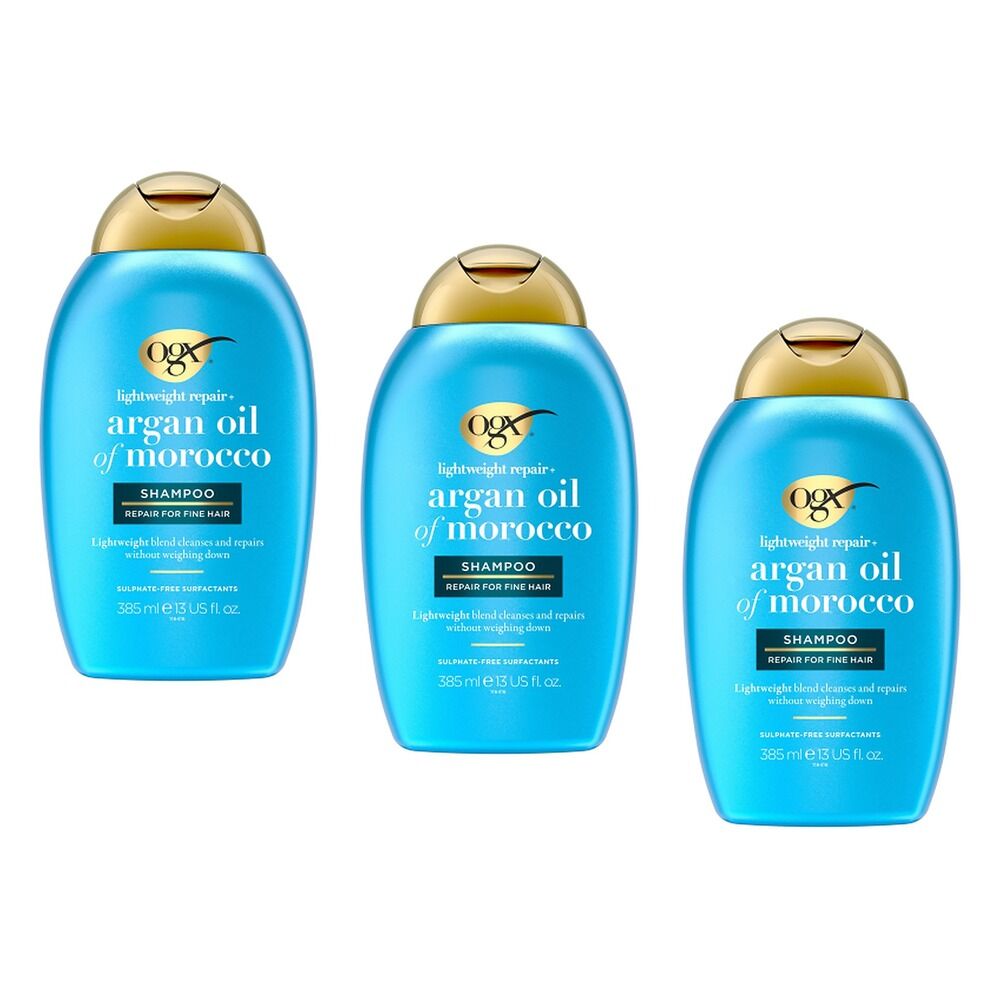 OGX Argan Oil of Morocco Lightweight Shampoo 385mL Pack of 3
