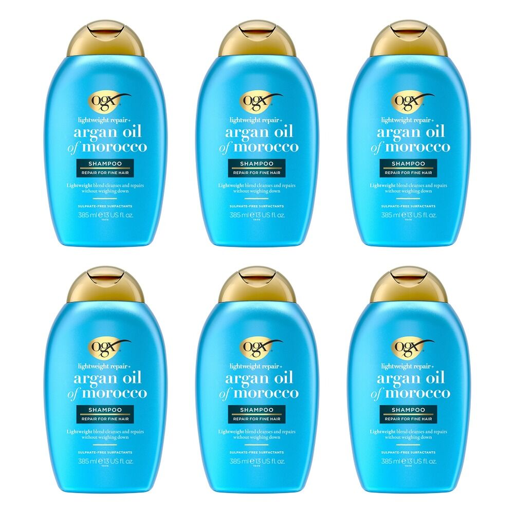 OGX Argan Oil of Morocco Lightweight Shampoo 385mL Pack of 6