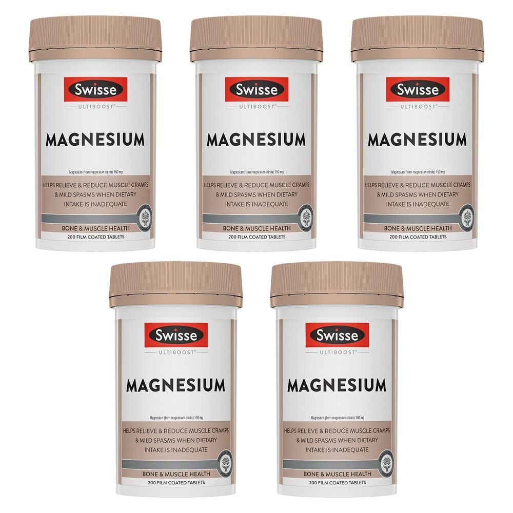 Swisse Ultiboost Magnesium 200 Tablets Pack of 5